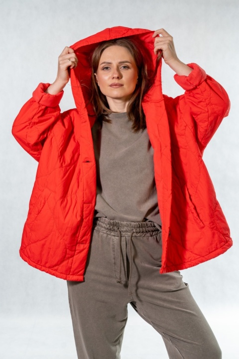Kurtka oversize Stella Milani - Czerwona