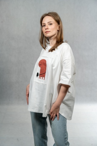 T-shirt Casual Abstract Patch Tee
