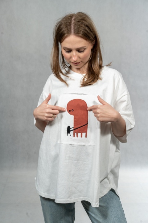 T-shirt Casual Abstract Patch Tee