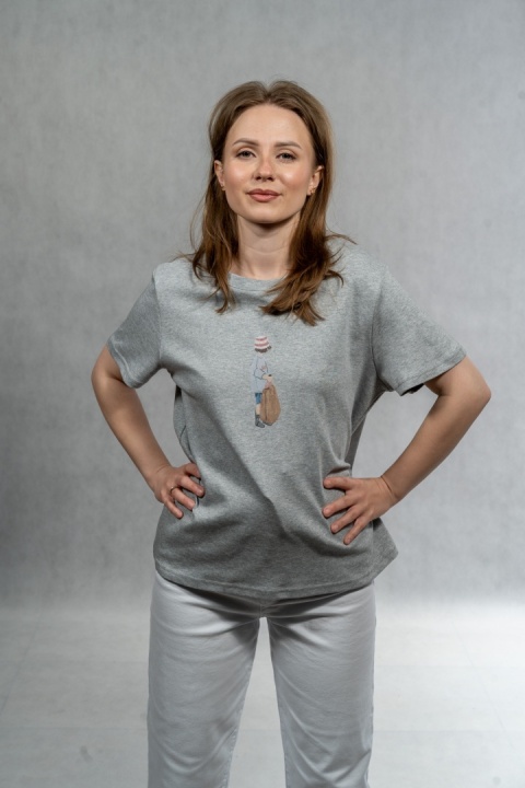 T-shirt damski Girl Street - Szary