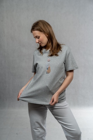 T-shirt damski Girl Street - Szary