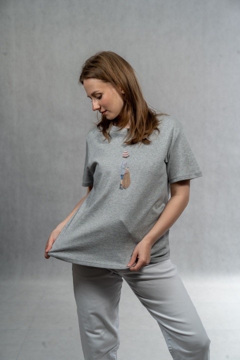 T-shirt damski Girl Street - Szary