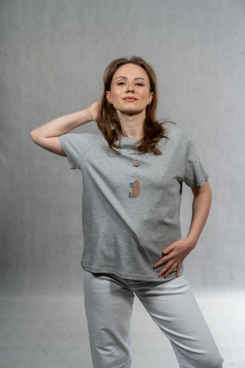 T-shirt damski Girl Street - Szary