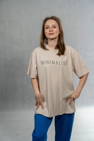 T-shirt damski JOY „Minimalist” - Beżowy