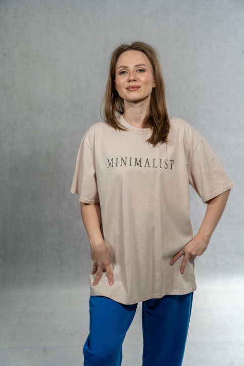 T-shirt damski JOY „Minimalist” - Beżowy