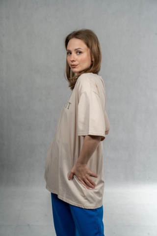 T-shirt damski JOY „Minimalist” - Beżowy