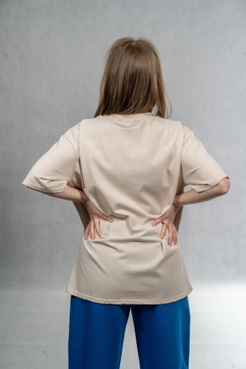 T-shirt damski JOY „Minimalist” - Beżowy