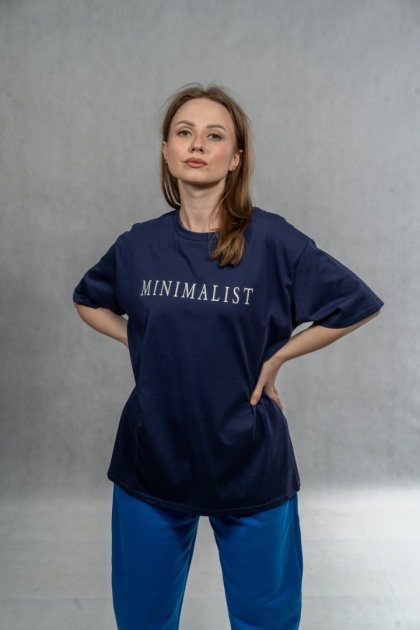 T-shirt damski JOY „Minimalist” - Granatowy