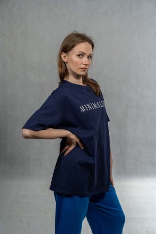 T-shirt damski JOY „Minimalist” - Granatowy