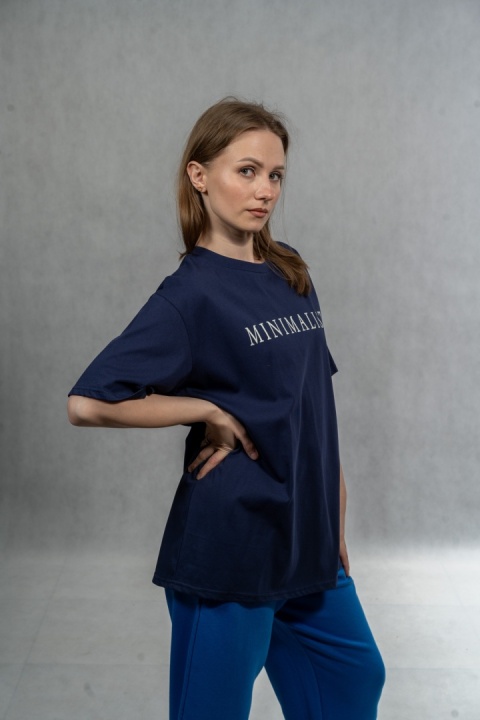 T-shirt damski JOY „Minimalist” - Granatowy