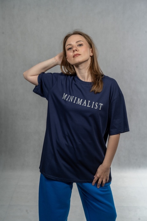 T-shirt damski JOY „Minimalist” - Granatowy