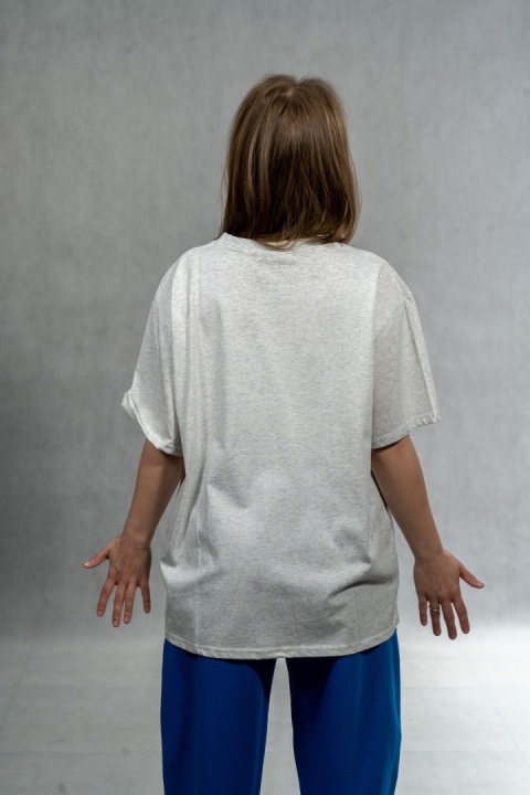 T-shirt damski JOY „Minimalist” - Jazny szary melanż