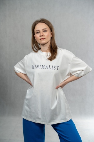 T-shirt damski JOY „Minimalist" - Śmietankowy