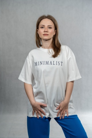 T-shirt damski JOY „Minimalist" - Śmietankowy
