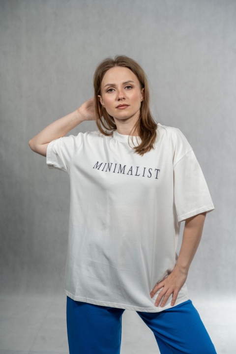 T-shirt damski JOY „Minimalist" - Śmietankowy