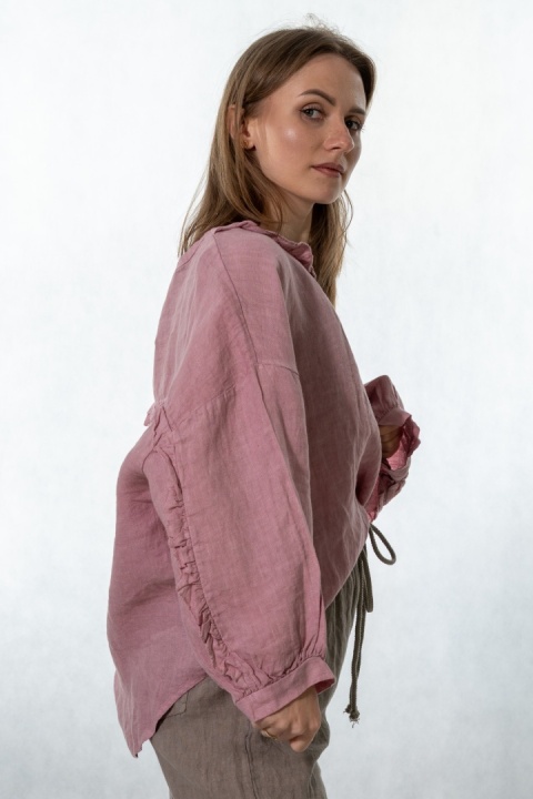 Bluzka lniana Gioya & Co. - Paris pink