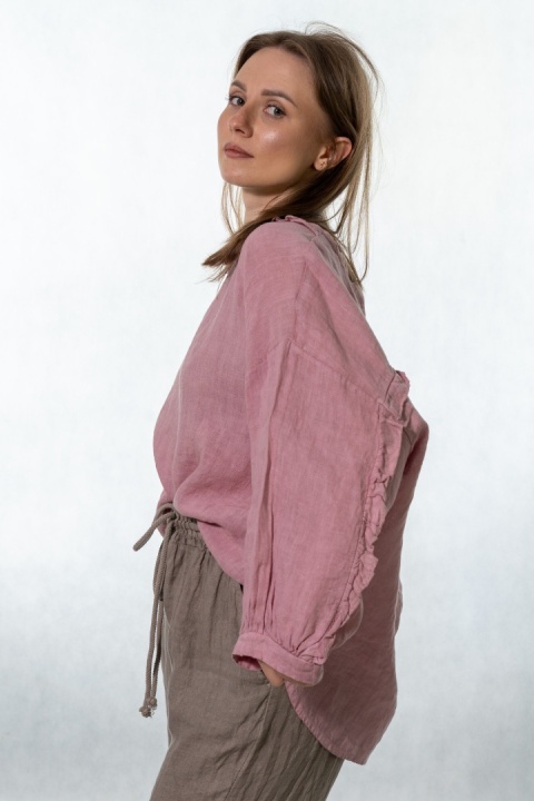 Bluzka lniana Gioya & Co. - Paris pink