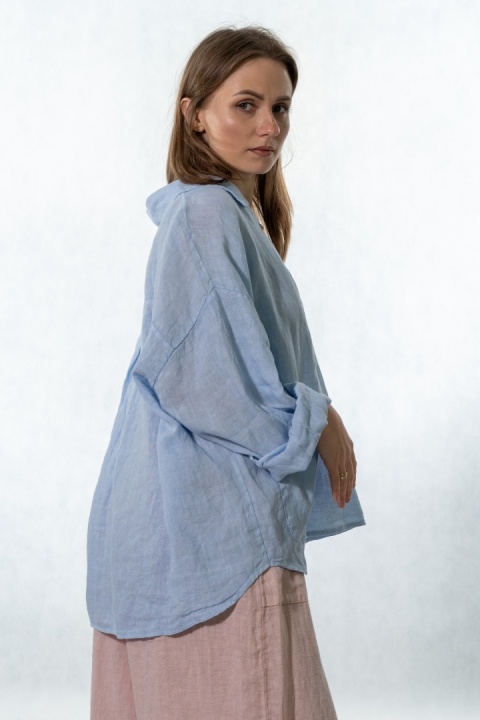 Bluzka lniana oversize Gioya & Co. - Cielo
