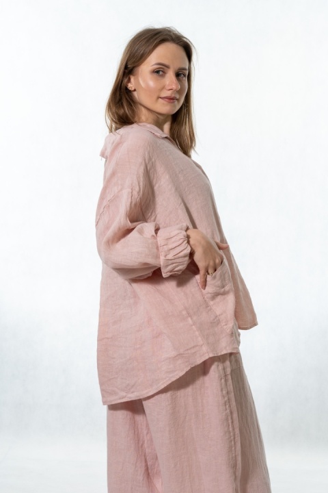 Bluzka lniana oversize Gioya & Co. - Cipria