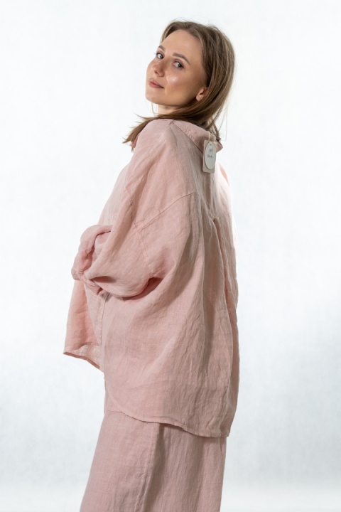 Bluzka lniana oversize Gioya & Co. - Cipria