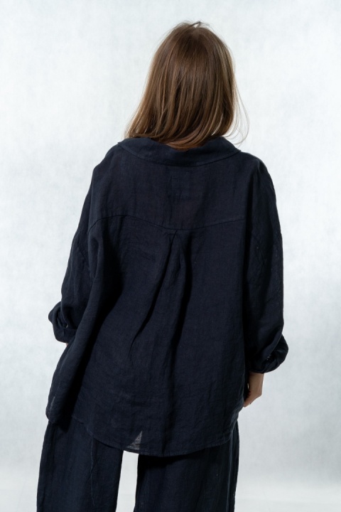 Bluzka lniana oversize Gioya & Co. - Blu