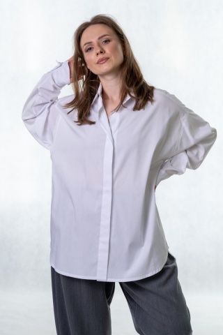 Elegancka koszula oversize Madame Sue - Biała