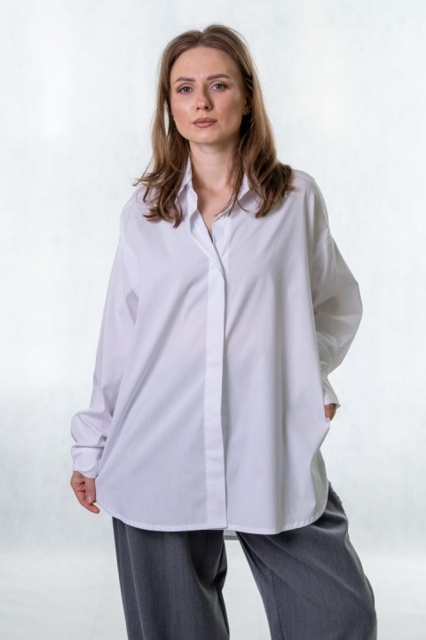 Elegancka koszula oversize Madame Sue - Biała