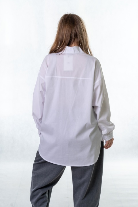 Elegancka koszula oversize Madame Sue - Biała