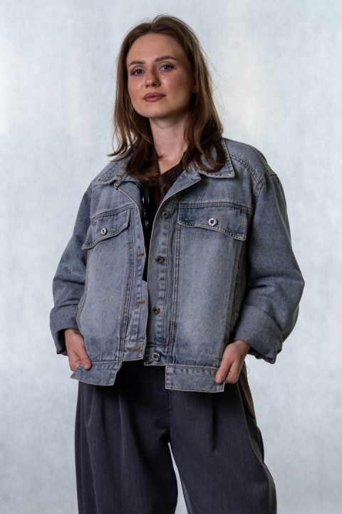 Katana jeansowa damska Premium denim – kurtka jeansowa klasyczna