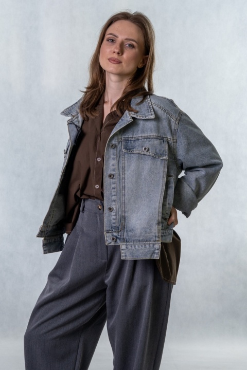Katana jeansowa damska Premium denim – kurtka jeansowa klasyczna
