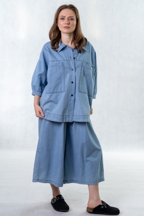 Komplet jeansowy - koszula + spodnie | Gioya & Co. - jasny jeans