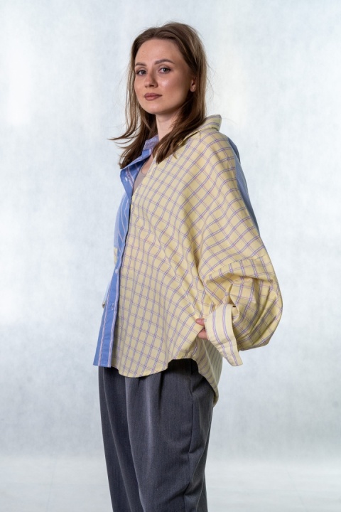 Koszula oversize patchwork WIYA - Giallo
