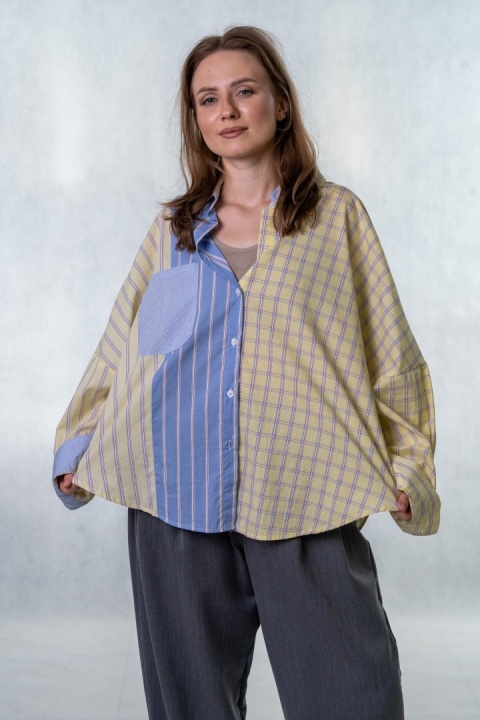 Koszula oversize patchwork WIYA - Giallo