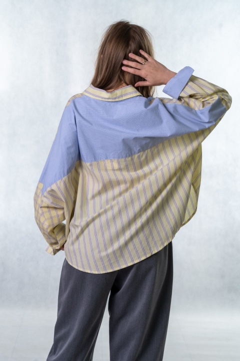 Koszula oversize patchwork WIYA - Giallo