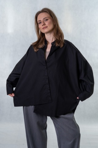 Koszula oversize z asymetrycznym bokiem - Cyard™