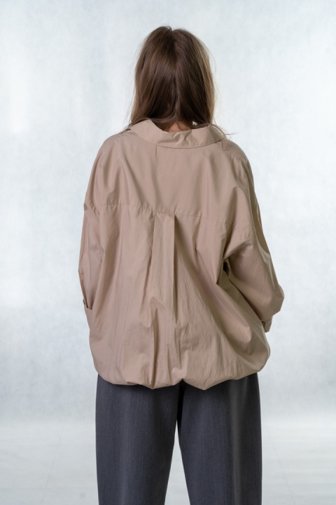 Koszula oversize z lyocellu i bawełny - Gioya & Co. Beige