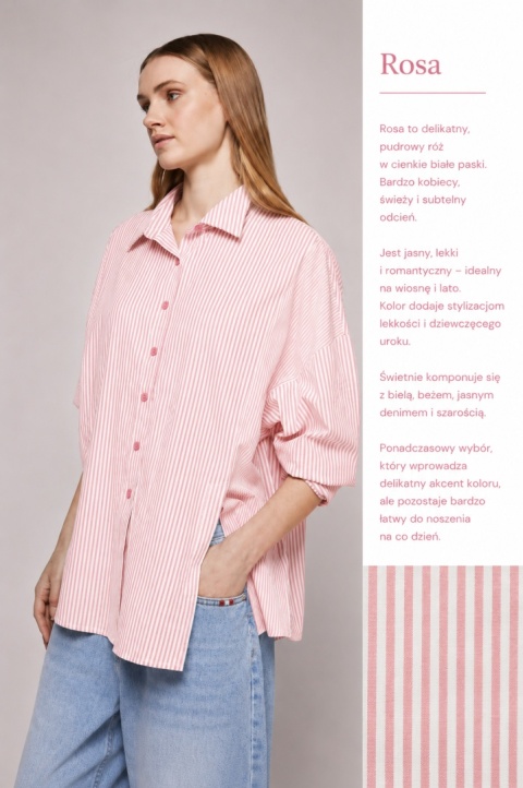 Koszula w paski oversize WIYA - Rosa