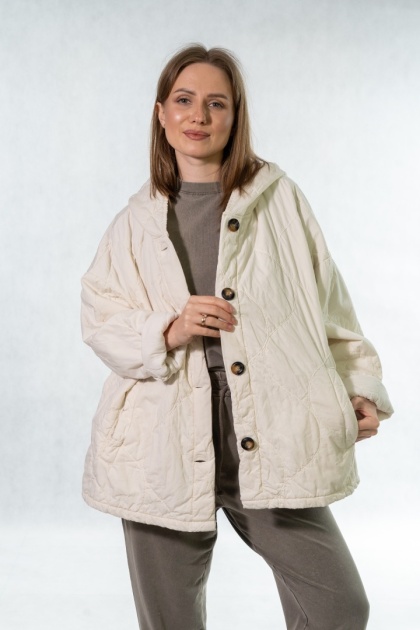 Kurtka oversize Stella Milani - Śmietanka