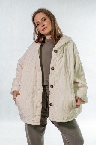 Kurtka oversize Stella Milani - Śmietanka