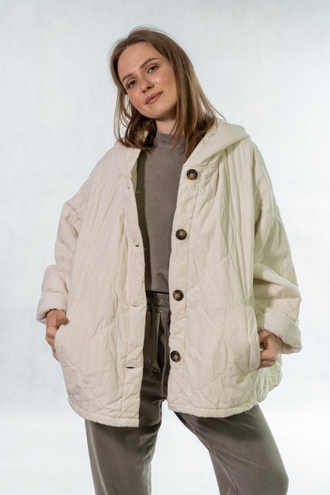 Kurtka oversize Stella Milani - Śmietanka