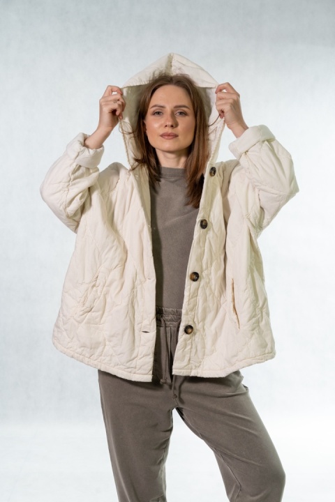 Kurtka oversize Stella Milani - Śmietanka