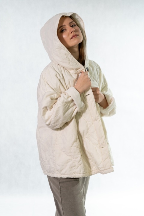 Kurtka oversize Stella Milani - Śmietanka