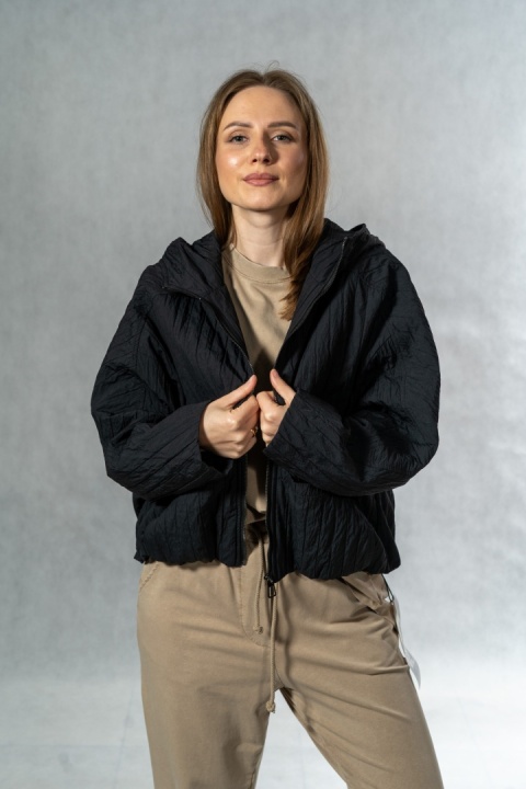 Kurtka oversize JOY z kapturem - czarna