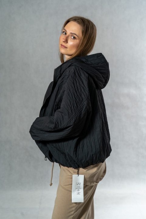 Kurtka oversize JOY z kapturem - czarna