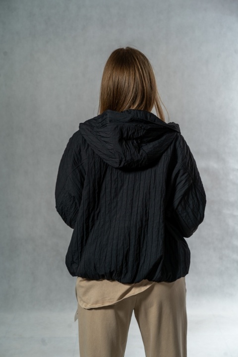 Kurtka oversize JOY z kapturem - czarna