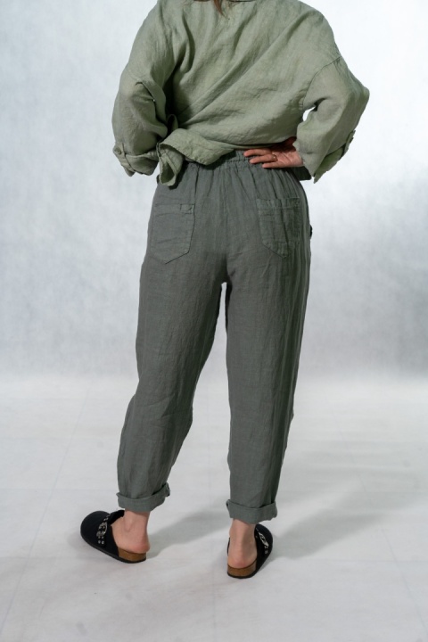 Spodnie damskie 100% len Gioya&Co. – Militare