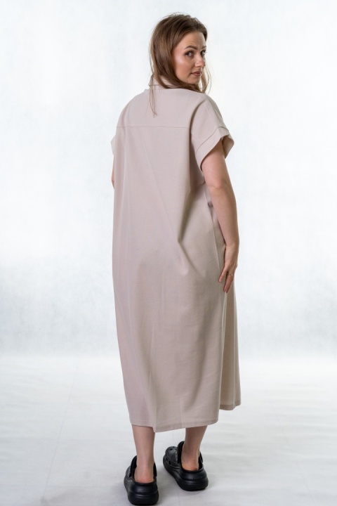Sukienka Wiya z tkaniny typu Lacosta Beige
