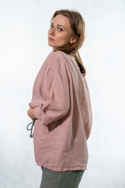 Bluzka Wendy Trendy 100% Len - Pudrowy róż