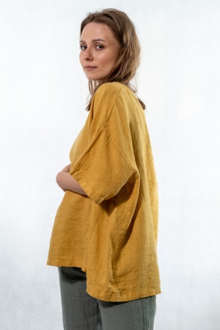 Bluzka Wendy Trendy 100% Len – Musztardowa