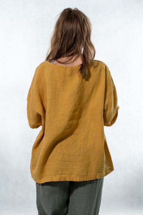 Bluzka Wendy Trendy 100% Len – Musztardowa